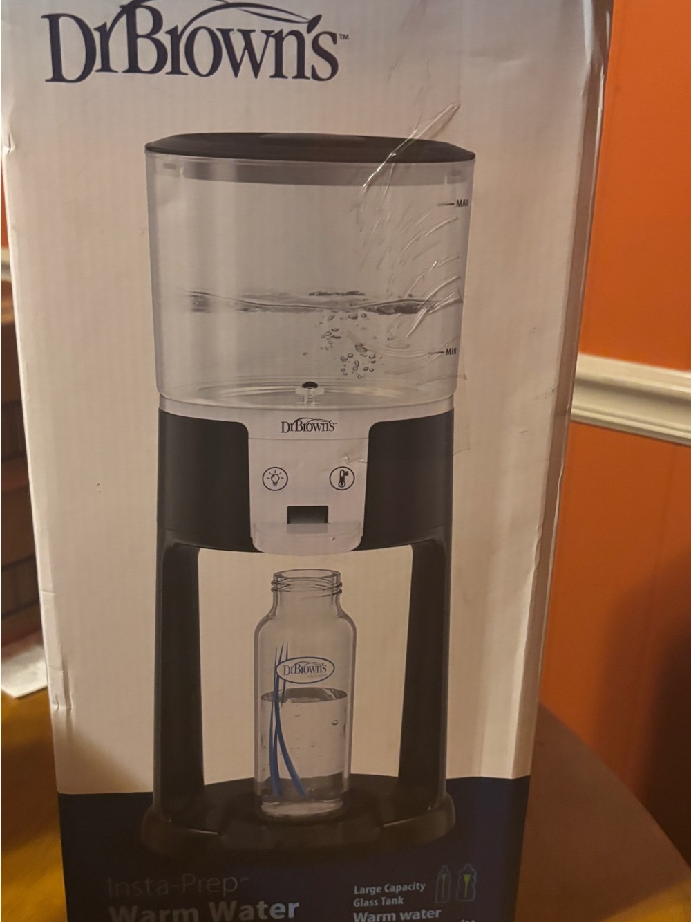 DrBrown's Insta-Prep Warm Water Dispenser in Black and Clear
